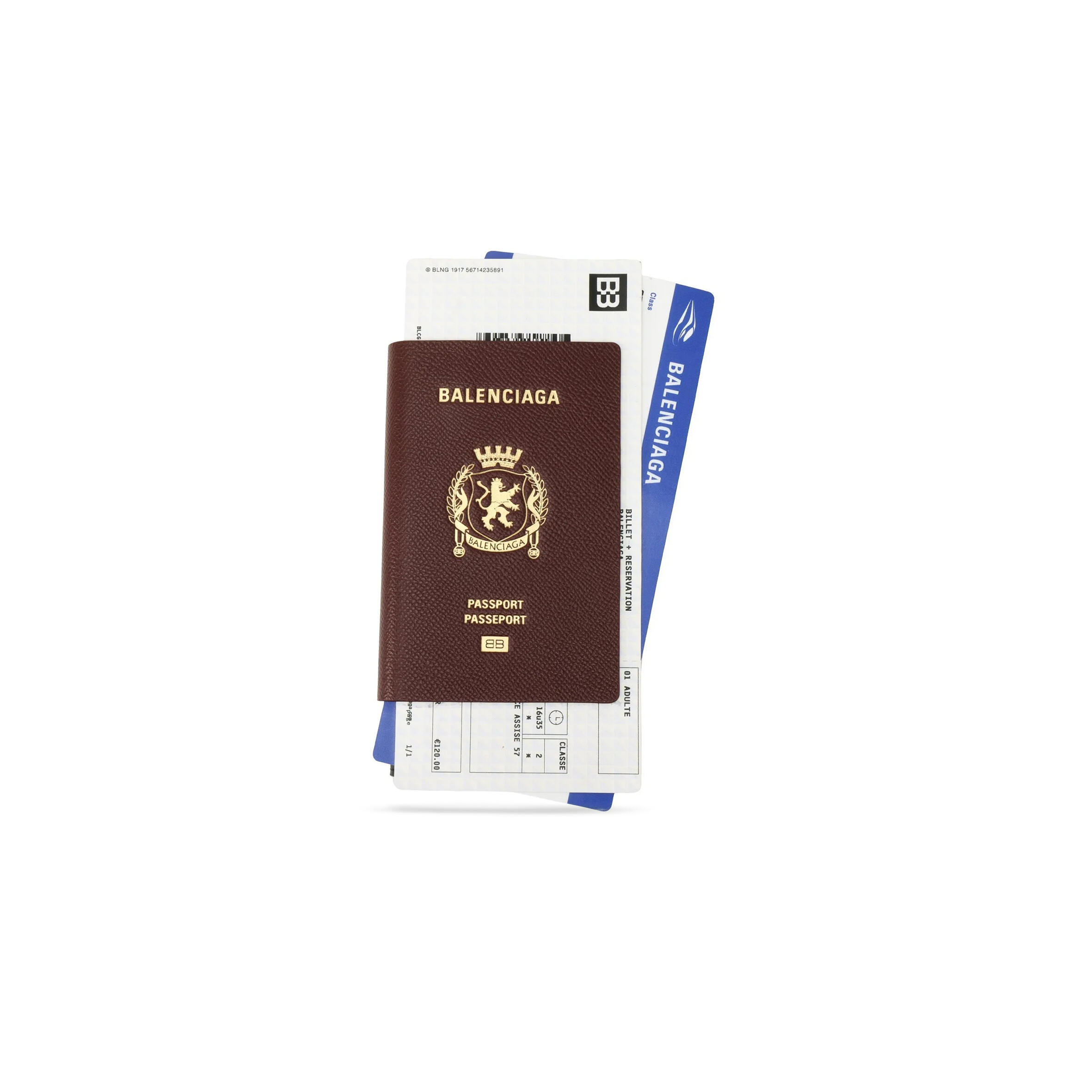 Ba1en*iaga men''s passport long wallet 1 ticket in passport deep red 7877772aa3r6027 (21*12.4*2cm）